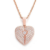 Personalized Openable Heart Crystal Wings Necklace