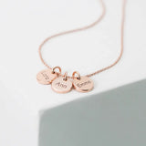 Personalized Women Disc Necklaces Engraved Multiple Names & Date
