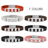 Customized Braided Leather Bracelet - Magnetic Clasp