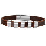 Customized Braided Leather Bracelet - Magnetic Clasp