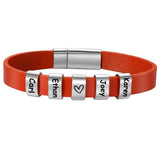 Customized Braided Leather Bracelet - Magnetic Clasp