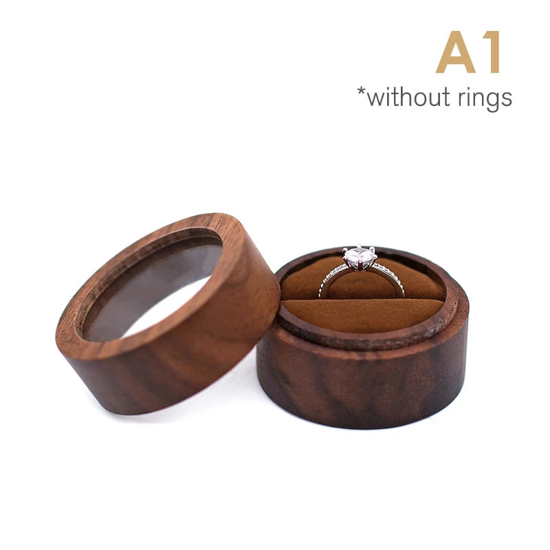 Custom Wood Ring Bearer Box Engraved Wedding Ring Box