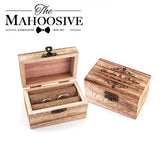 Personalized Wood Wedding Ring Box with Names & Date