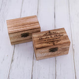 Personalized Wood Wedding Ring Box with Names & Date