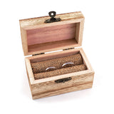 Personalized Wood Wedding Ring Box with Names & Date