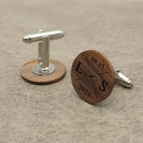 Personalized Wooden Cufflinks For Men Round Cuff Link