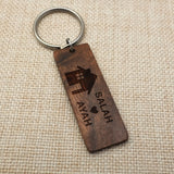 Personalized Wooden Keychain Our First Home Housewarming Couple Key
