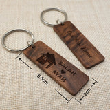 Personalized Wooden Keychain Our First Home Housewarming Couple Key