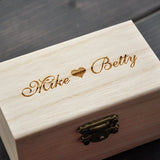 Personalized Wooden Ring Box Engraved Names Rustic Wedding Gift
