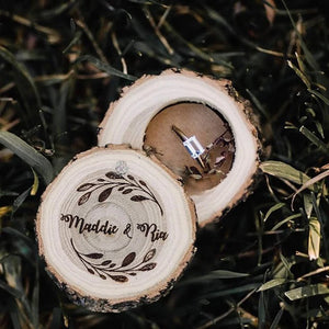 Personalized Wooden Ring Box Engagement Ring Box Rustic Ring Bearer Box