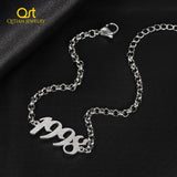 Personalized Year Date Bracelet Charms Frosted & Gilded Jewelry
