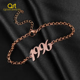 Personalized Year Date Bracelet Charms Frosted & Gilded Jewelry