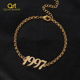 Personalized Year Date Bracelet Charms Frosted & Gilded Jewelry