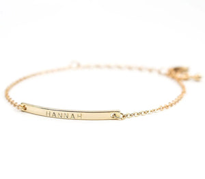 Personalized Name Bar Bracelet Stainless Steel Jewelry