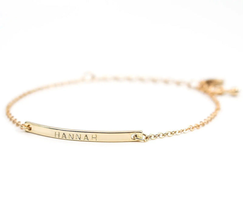Personalized Name Bar Bracelet Stainless Steel Jewelry