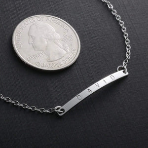 Personalized Name Bar Bracelet Stainless Steel Jewelry
