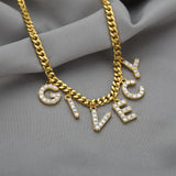 Personalized Initial Necklaces For Women Stainless Steel A-Z Letter Pendant