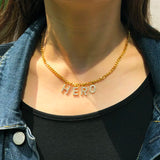 Personalized Initial Necklaces For Women Stainless Steel A-Z Letter Pendant