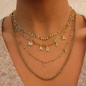 Personalized Initial Necklaces For Women Stainless Steel A-Z Letter Pendant
