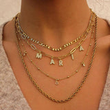 Personalized Initial Necklaces For Women Stainless Steel A-Z Letter Pendant