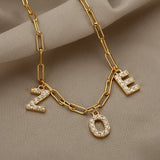 Personalized Initial Necklaces For Women Stainless Steel A-Z Letter Pendant