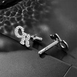 Custom Zircon Letter Name Cufflinks - Wedding Cufflink