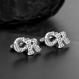 Custom Zircon Letter Name Cufflinks - Wedding Cufflink
