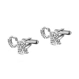 Custom Zircon Letter Name Cufflinks - Wedding Cufflink