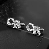 Custom Zircon Letter Name Cufflinks - Wedding Cufflink