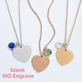 Custom Birthstone Necklace with Engraved Name Date Year