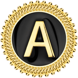 Personalized Initial Brooch with Chain, Enamel Suit Lapel Pin