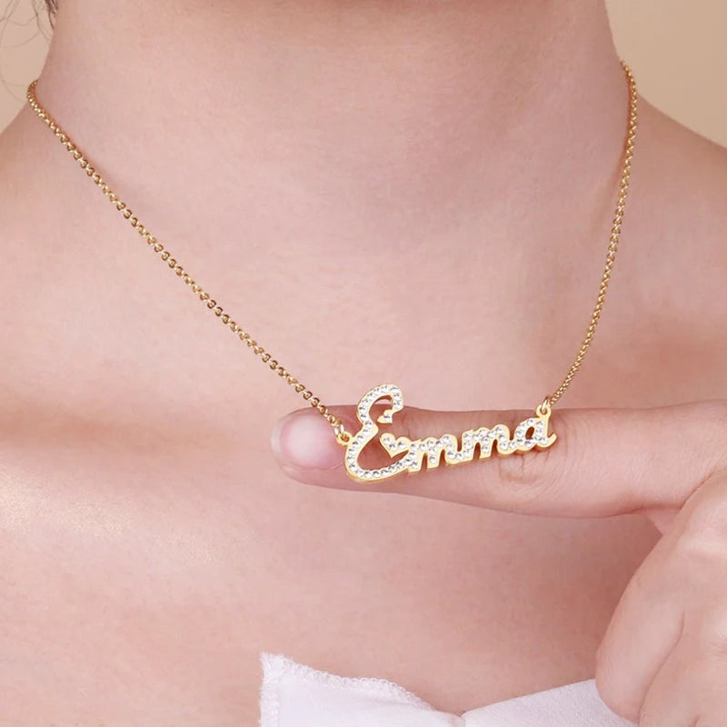 Temperament Stainless Steel Diamond Necklace Pendant