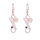 Personalized Birthstone Earrings Stainless Steel Birthflower DIY