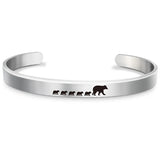 Adjustable Stainless Steel Mama Bear and Cub Bracelet