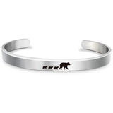 Adjustable Stainless Steel Mama Bear and Cub Bracelet