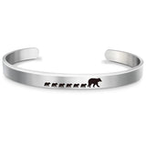 Adjustable Stainless Steel Mama Bear and Cub Bracelet