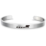 Adjustable Stainless Steel Mama Bear and Cub Bracelet