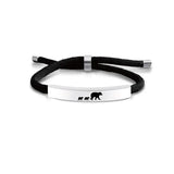Adjustable Stainless Steel Mama Bear and Cub Bracelet for Mom