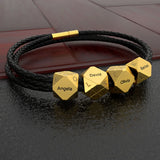 Personalized Geometric Names Bead Charm Bracelet for Men