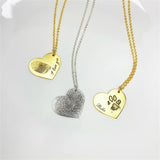 Personalized Heart Pendant Name Necklace Fingerprint Necklace