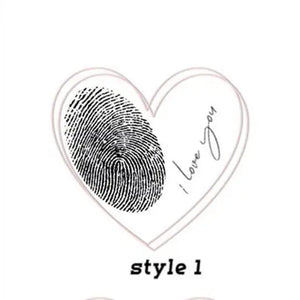 Personalized Heart Pendant Name Necklace Fingerprint Necklace