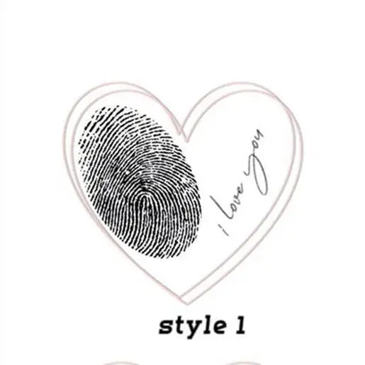 Personalized Heart Pendant Name Necklace Fingerprint Necklace