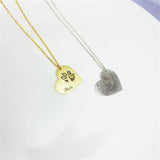 Personalized Heart Pendant Name Necklace Fingerprint Necklace
