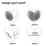 Personalized Heart Pendant Name Necklace Fingerprint Necklace