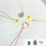 Personalized Heart Pendant Name Necklace Fingerprint Necklace