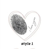 Personalized Heart Pendant Name Necklace Fingerprint Necklace