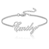 Personalized Name Anklet Bracelet Stainless Steel Women