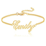 Personalized Name Anklet Bracelet Stainless Steel Women
