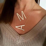 Personalized Initial Pendant Letter Necklace Stainless Steel Engraved Gift