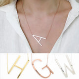 Personalized Initial Pendant Letter Necklace Stainless Steel Engraved Gift